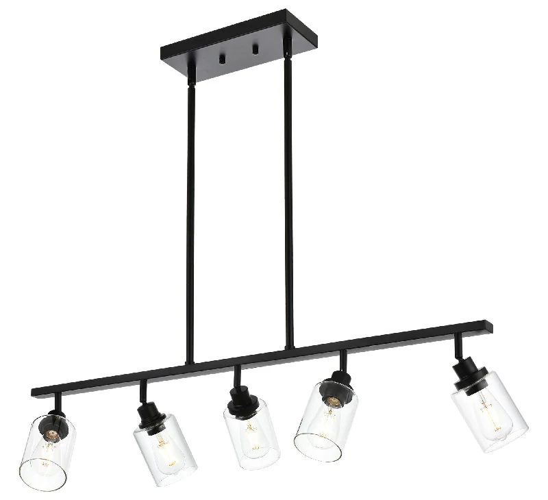 Contemporary track lighting in black finishMELUCEE 5-Light Track Lighting Pendant Hanging Black Linear Chandelier Industrial Kitchen Island Lighting with Clear Glass Shade, Flexible Metal Track Lights Kit for Dining Room Living Room Bar Contemporary track lighting in black finishMELUCEE 5-Light Track Lighting Pendant Hanging Black Linear Chandelier Industrial Kitchen Island Lighting with Clear Glass Shade, Flexible Metal Track Lights Kit for Dining Room Living Room Bar