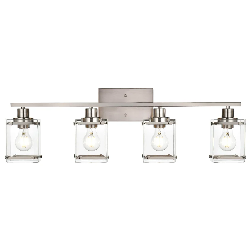 Track lighting with clear glass shadesMELUCEE Modern Vanity Light Fixtures, 4-Light Brushed Nickel Bathroom Vanity Lights Over Mirror with Rectangular Clear Glass Track lighting with clear glass shadesMELUCEE Modern Vanity Light Fixtures, 4-Light Brushed Nickel Bathroom Vanity Lights Over Mirror with Rectangular Clear Glass