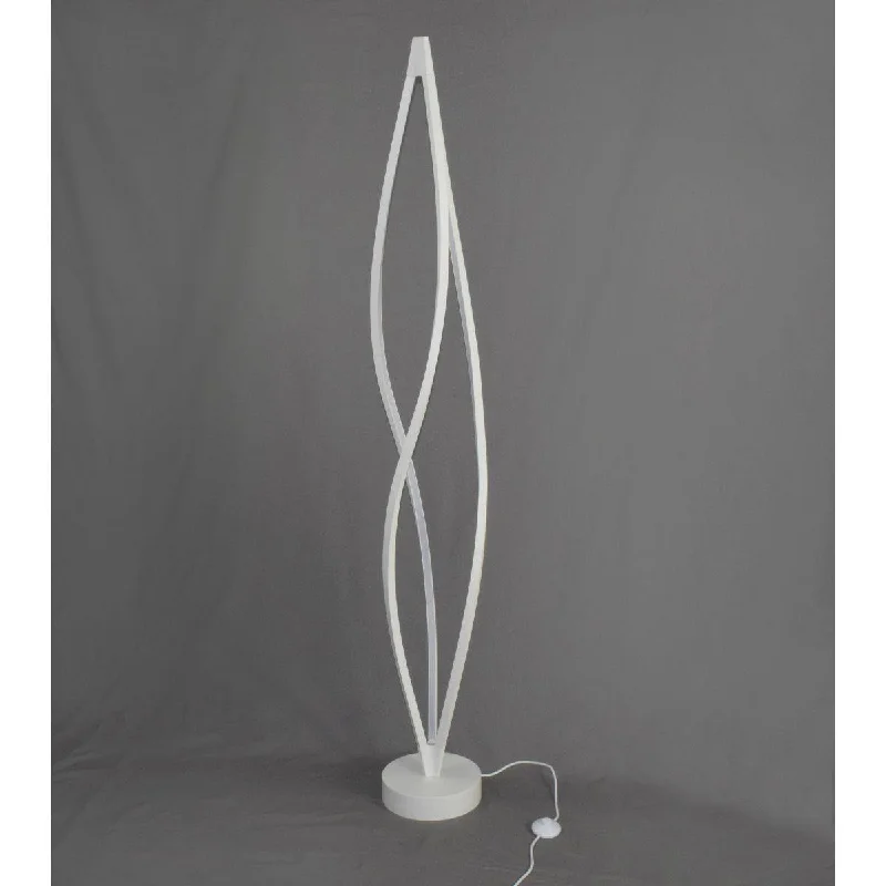 Industrial Area Lighting for Large Open SpacesCyclone 3 Lights LED Floor Lamp Twisted Aluminum Matte White Finish Industrial Area Lighting for Large Open SpacesCyclone 3 Lights LED Floor Lamp Twisted Aluminum Matte White Finish