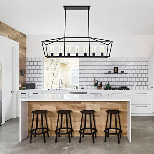 Track lighting for enhancing the architectureMELUCEE 7-Light Kitchen Island Pendant Lights Farmhouse Black Metal Linear Chandeliers Modern Ceiling Hanging Light Fixtures for Dining Room Living Room Track lighting for enhancing the architectureMELUCEE 7-Light Kitchen Island Pendant Lights Farmhouse Black Metal Linear Chandeliers Modern Ceiling Hanging Light Fixtures for Dining Room Living Room