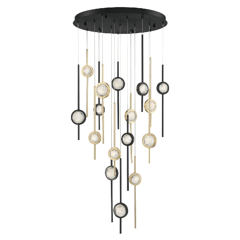 Track lighting for small apartmentsEurofase 39465-030 BARLETTA 32" Round 16 Light LED Chandelier Brass/Black Track lighting for small apartmentsEurofase 39465-030 BARLETTA 32" Round 16 Light LED Chandelier Brass/Black