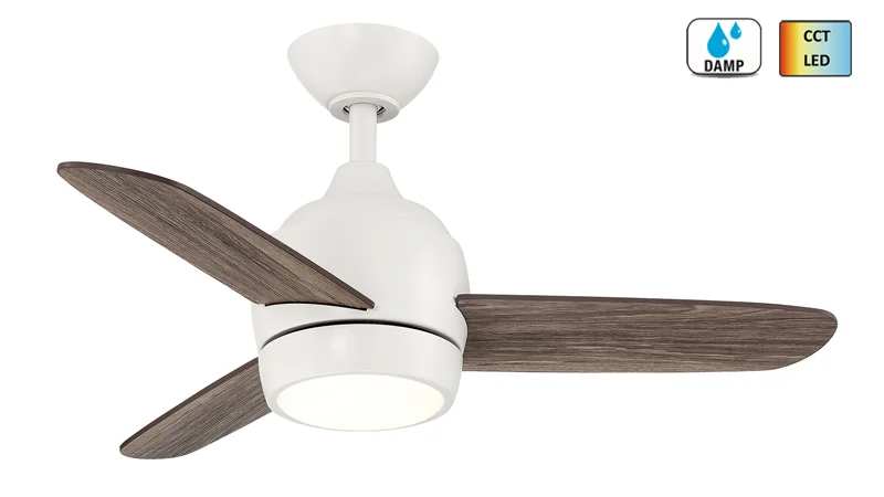 Track lighting for creating a moody atmosphereWind River WR2008MW The Mini 36" Indoor Outdoor Ceiling Fan in Matte White
