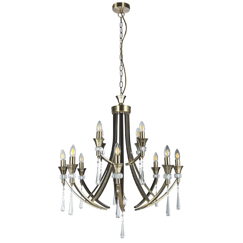 Track lighting with integrated LED driversSophia 12 Light Crystal Ceiling Light - Antique Brass/Satin Chrome Finish Track lighting with integrated LED driversSophia 12 Light Crystal Ceiling Light - Antique Brass/Satin Chrome Finish