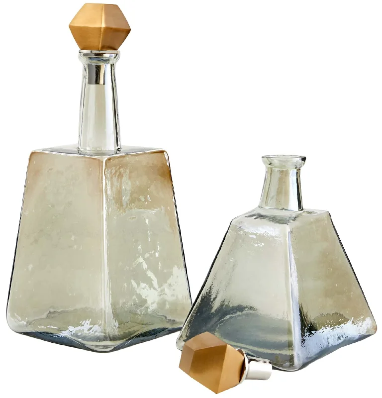 Track lighting with colored glass accentsPreston Decanters Set of 2