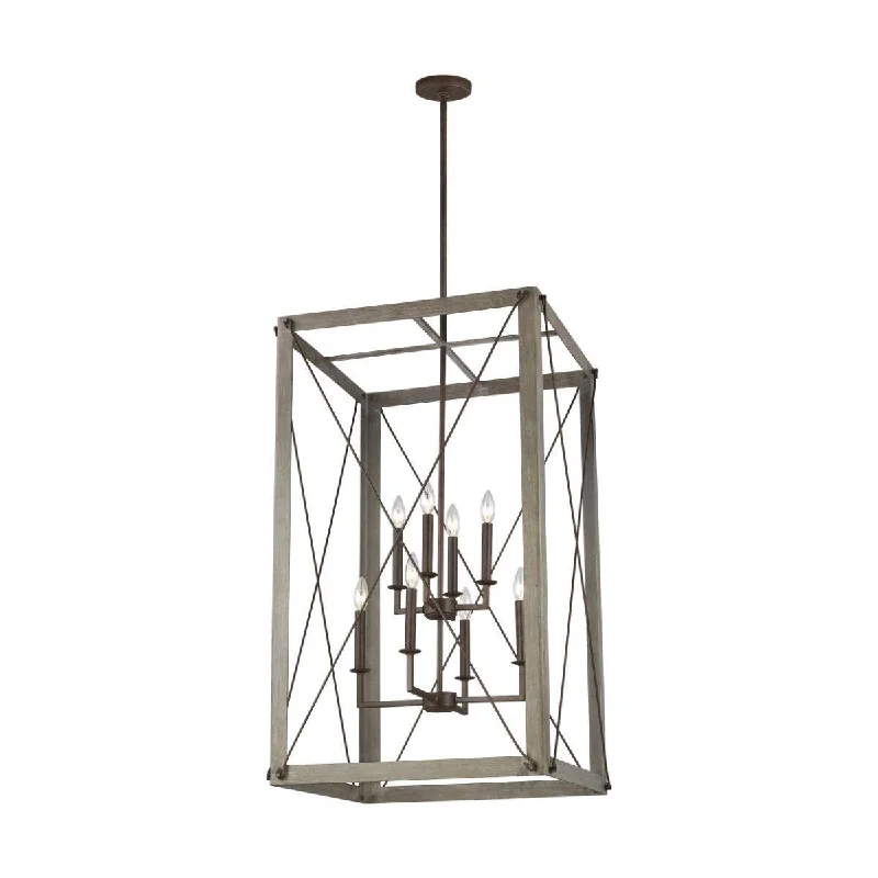 Industrial Lighting for Printing Press FacilitiesThornwood 23 in. 8 Lights Chandelier Brown Finish Industrial Lighting for Printing Press FacilitiesThornwood 23 in. 8 Lights Chandelier Brown Finish
