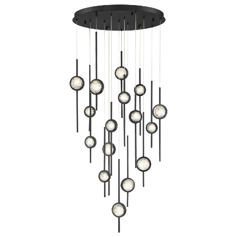 Track lighting for creating a moody atmosphereEurofase 39465-016 BARLETTA 32" Round 16 Light LED Chandelier BLACK Track lighting for creating a moody atmosphereEurofase 39465-016 BARLETTA 32" Round 16 Light LED Chandelier BLACK