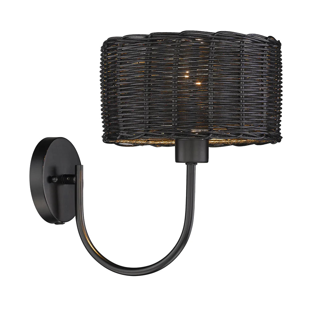 Track lighting for adding a touch of eleganceGolden Lighting 1084-1W BLK-BW Erma Black Wicker Wall Sconce Track lighting for adding a touch of eleganceGolden Lighting 1084-1W BLK-BW Erma Black Wicker Wall Sconce