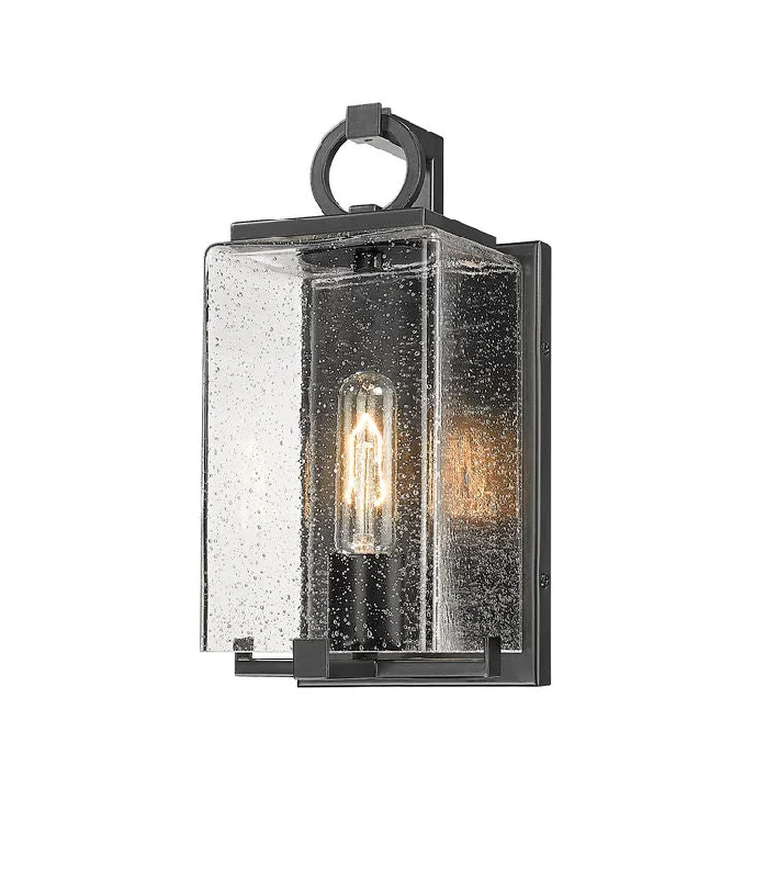 Track lighting with a chunky, bold designZ-Lite 592S-BK Sana Small Black Seedy Glass Outdoor Wall Sconce Track lighting with a chunky, bold designZ-Lite 592S-BK Sana Small Black Seedy Glass Outdoor Wall Sconce