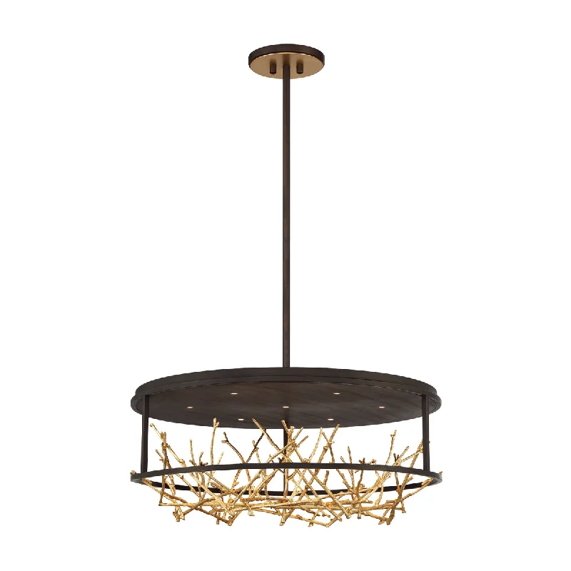 Track lighting for museums and galleriesEurofase 38097-010 Aerie 7 Light Round Gilded Branch Chandelier Gold