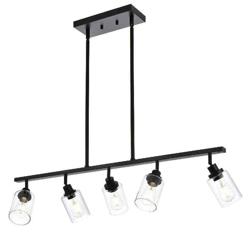 Dimmable track lighting for home officesMELUCEE 5-Light Track Lighting Pendant Hanging Black Linear Chandelier Dimmable track lighting for home officesMELUCEE 5-Light Track Lighting Pendant Hanging Black Linear Chandelier