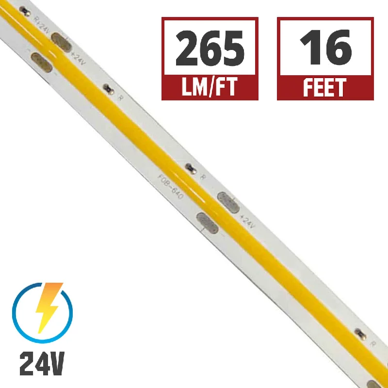 Industrial Lighting for Metal Fabrication ShopsLTR-S Spec COB LED Strip Light, 16ft Reel, 3000K, 265 Lumens per Ft, 24V Industrial Lighting for Metal Fabrication ShopsLTR-S Spec COB LED Strip Light, 16ft Reel, 3000K, 265 Lumens per Ft, 24V