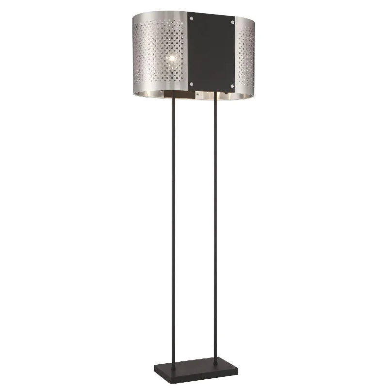 Industrial Lighting for Electronics ManufacturingNoho 2 Lights Floor Lamp in Steel with a Coal and Brushed Nickel Finish Industrial Lighting for Electronics ManufacturingNoho 2 Lights Floor Lamp in Steel with a Coal and Brushed Nickel Finish