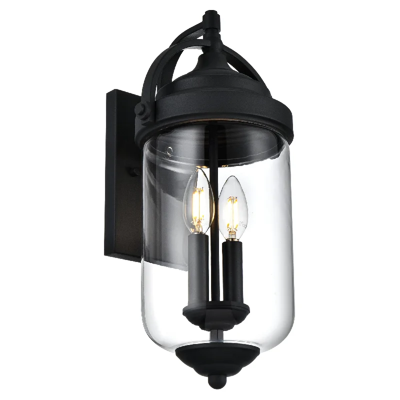 Wireless track lighting for easy installationMELUCEE 2-Light Exterior Light Fixtures Wall Mount Black Waterproof Porch Light