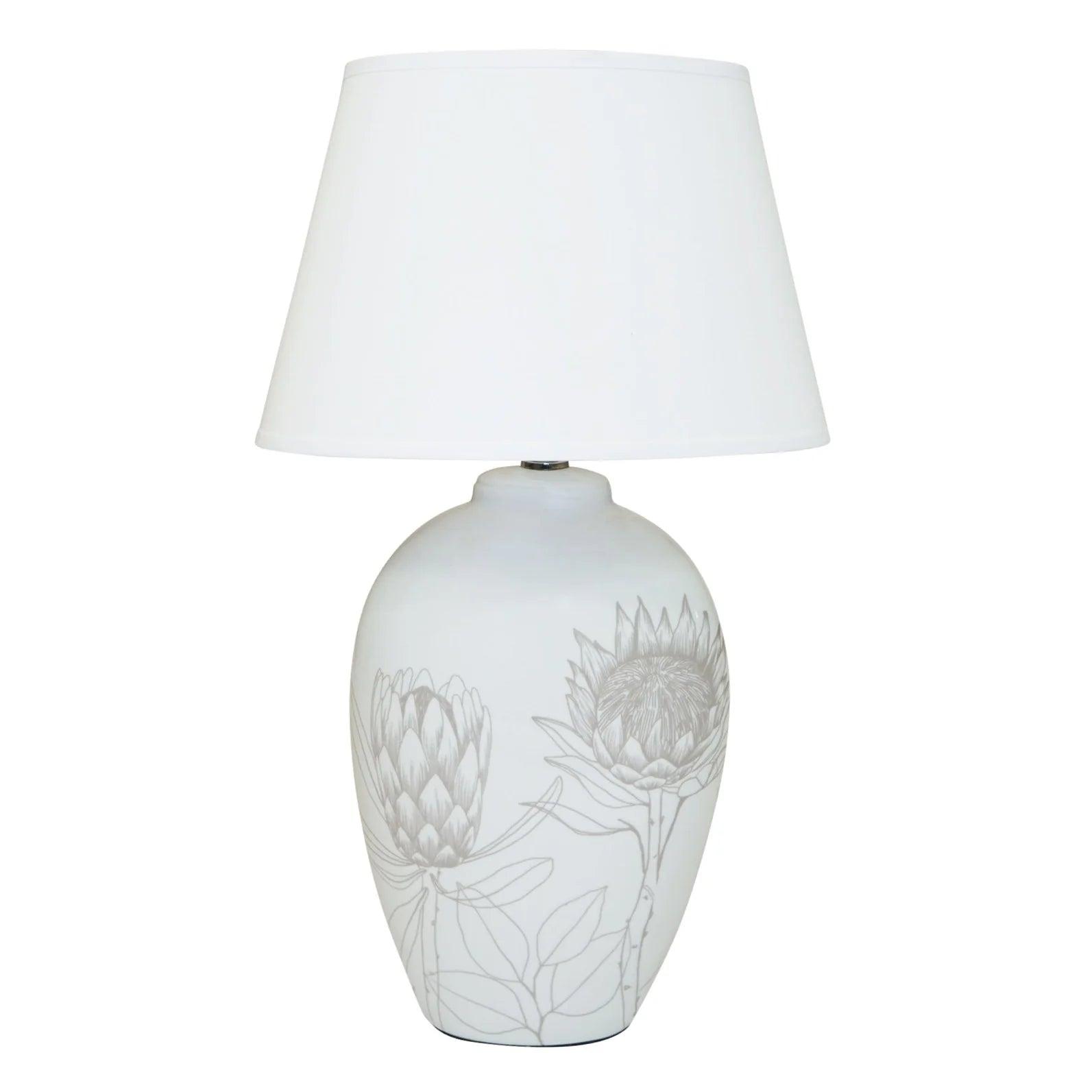 Track lighting with a brushed nickel finishSerene Lamp - White & Floral Finish