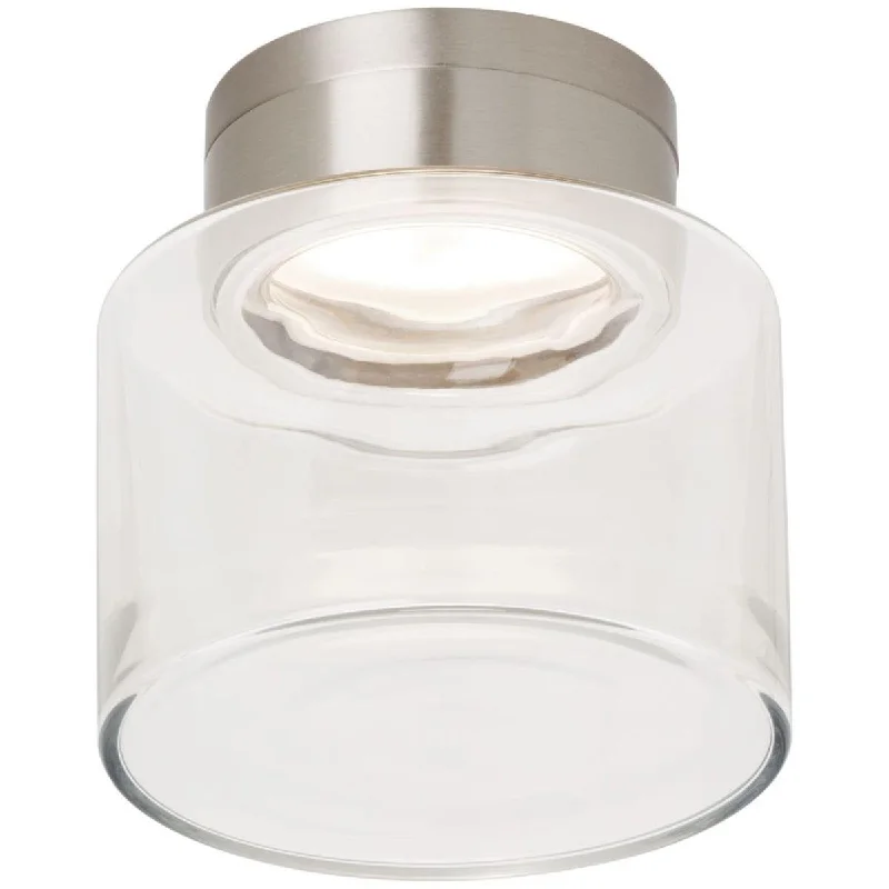 Industrial Lighting for Woodworking FactoriesCasen Drum 7 in. LED Semi Flush Mount Light 277V Nickel finish