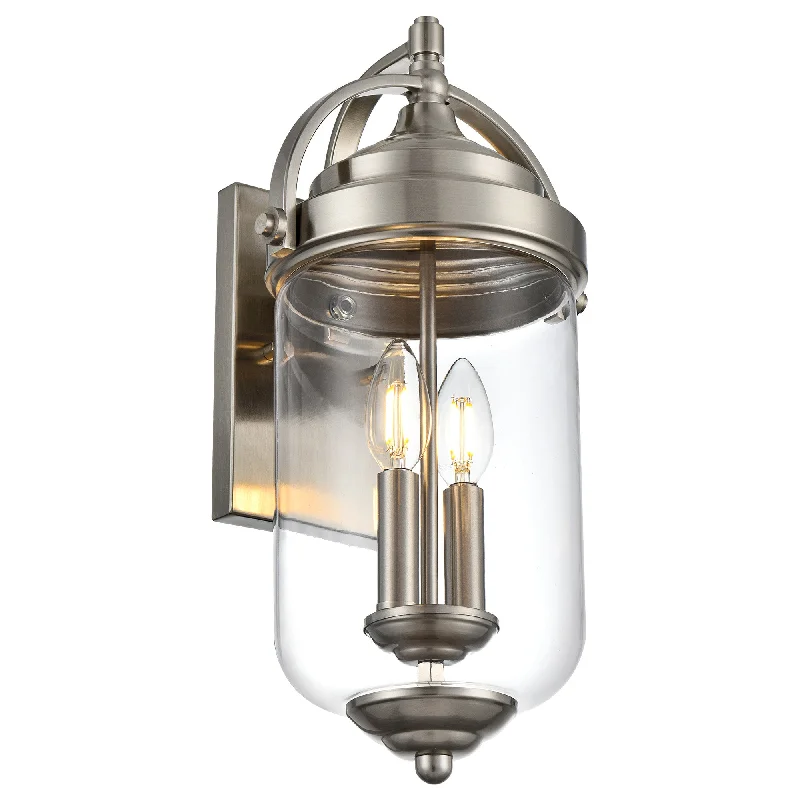 Adjustable track lighting for living roomsMELUCEE Outdoor Wall Lantern 2-Light Exterior Light Fixtures Wall Mount in Brushed Nickel Finish Adjustable track lighting for living roomsMELUCEE Outdoor Wall Lantern 2-Light Exterior Light Fixtures Wall Mount in Brushed Nickel Finish