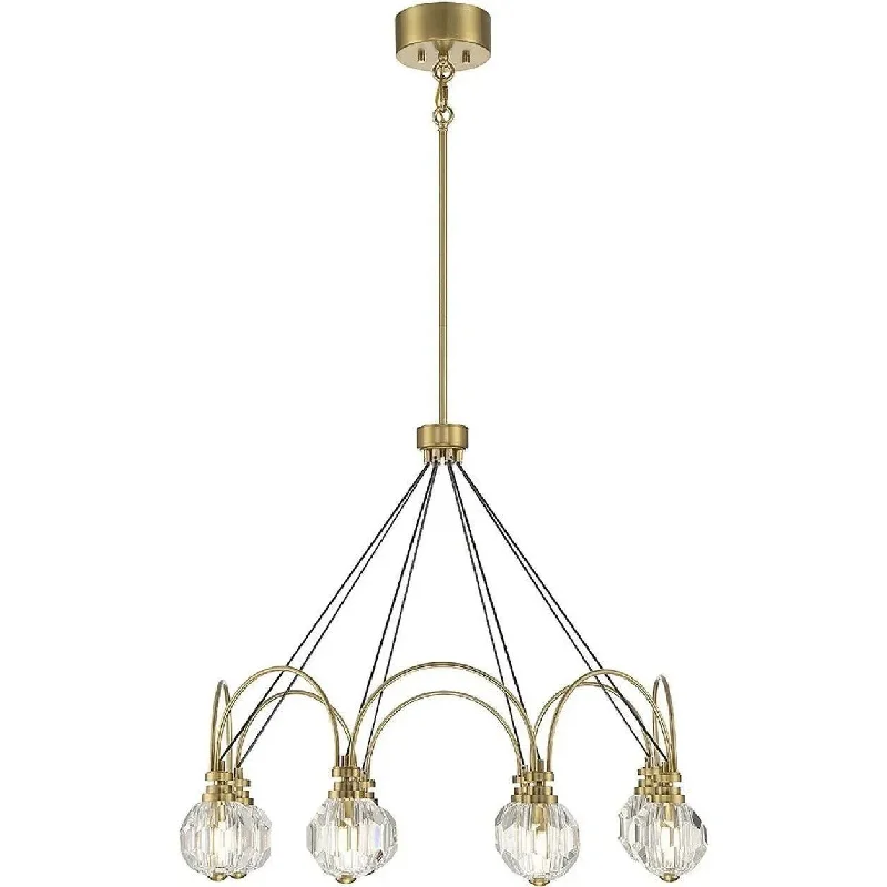 Track lighting with clear glass shadesBurnham LED Chandelier
