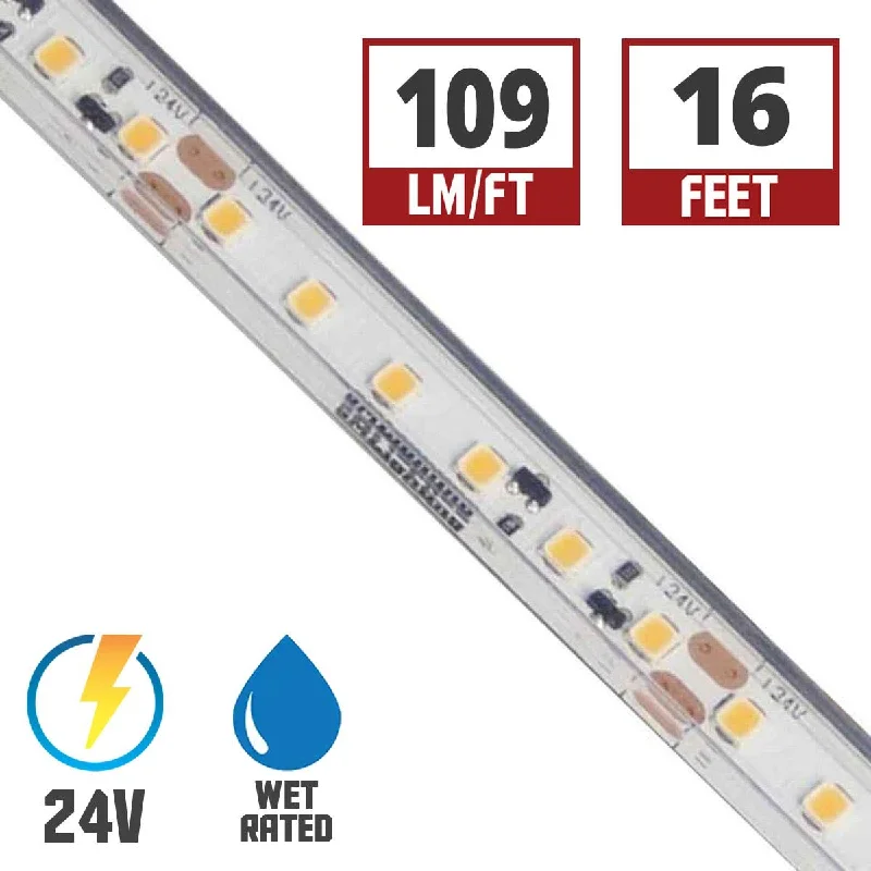 Dimmable Industrial Lighting for Ambiance ControlLTR-P Pro Wet Location LED Tape Light, 16ft Reel, 2700K, 109 Lumens per Ft, 1.5 watts per Ft, 24V Dimmable Industrial Lighting for Ambiance ControlLTR-P Pro Wet Location LED Tape Light, 16ft Reel, 2700K, 109 Lumens per Ft, 1.5 watts per Ft, 24V
