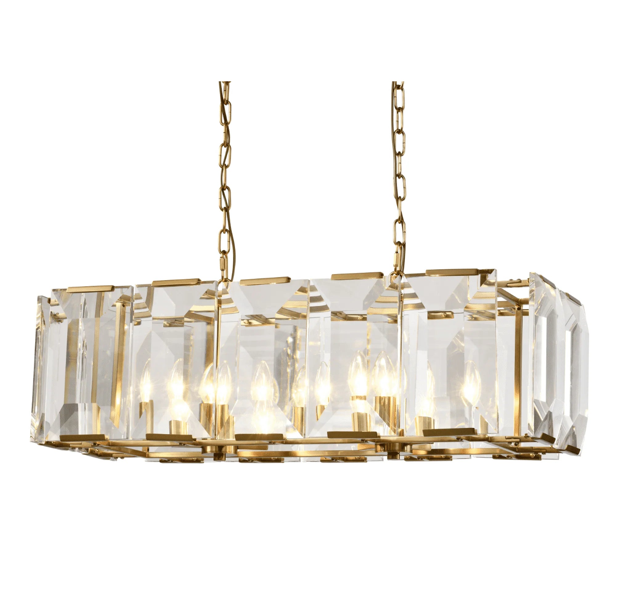 Track lighting for creating a focal pointEton Long Hanging Lamp - Crystal & Brass Finish Track lighting for creating a focal pointEton Long Hanging Lamp - Crystal & Brass Finish