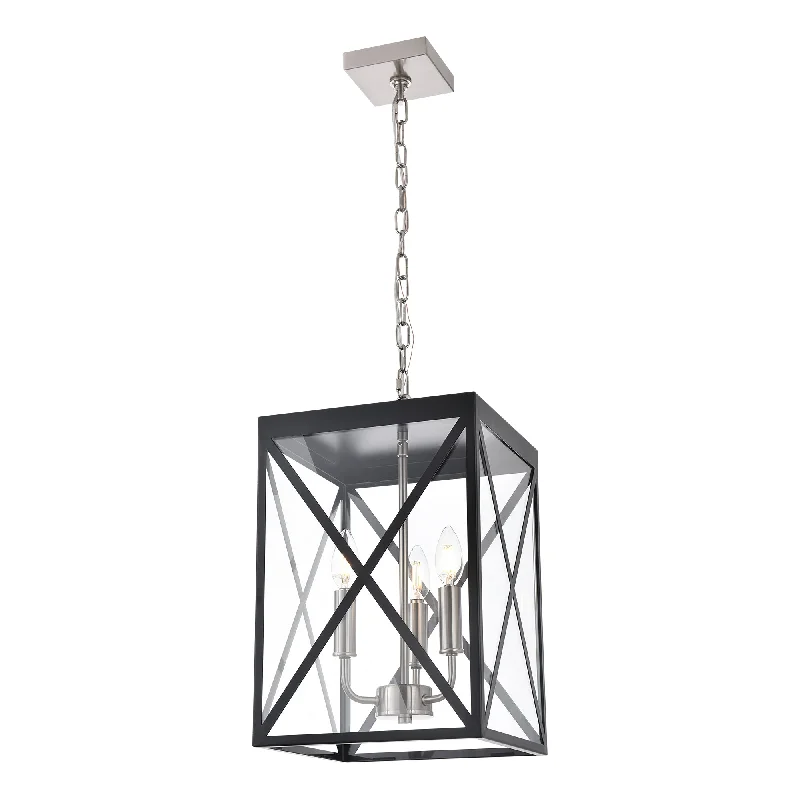 Smart track lighting with voice controlMELUCEE Outdoor Pendant Light Black Finish, 3-Light Exterior Hanging Light