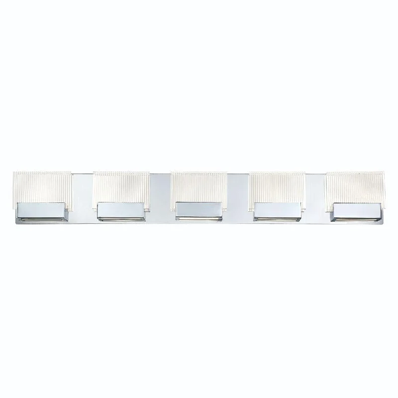 Industrial Exit Sign Lighting for Quick EvacuationSonic 37 in. 5 Lights LED Vanity Light Chrome Finish Industrial Exit Sign Lighting for Quick EvacuationSonic 37 in. 5 Lights LED Vanity Light Chrome Finish