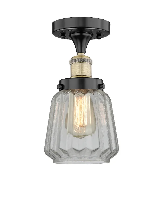 Industrial Pendant Lighting for Machine ShopsEdison One Light Semi-Flush Mount