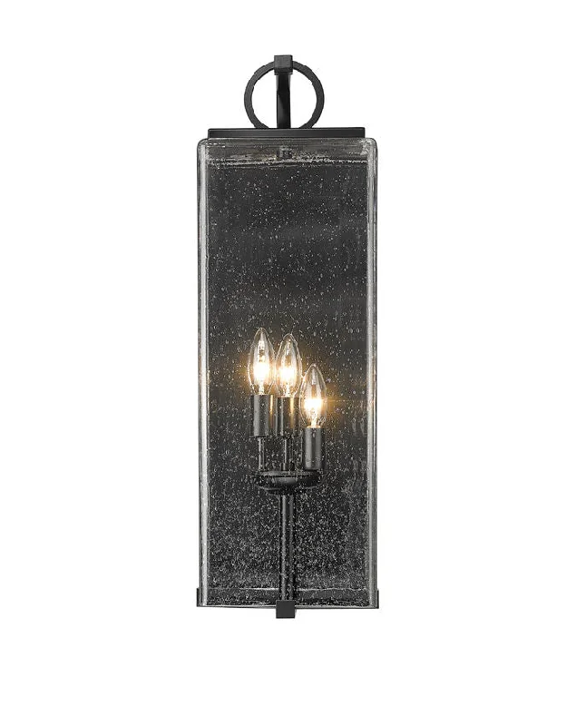 Track lighting for photography studiosZ-Lite 592B-BK Sana Large Black Seedy Glass Outdoor Wall Sconce
