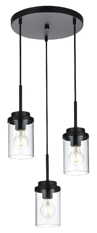 Track lighting with a chunky, bold designMELUCEE 3-Light Farmhouse Black Cluster Pendant Lighting with Clear Glass Shade Track lighting with a chunky, bold designMELUCEE 3-Light Farmhouse Black Cluster Pendant Lighting with Clear Glass Shade
