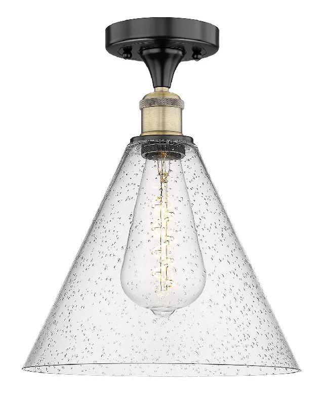Industrial Pendant Lighting for Machine ShopsEdison One Light Semi-Flush Mount