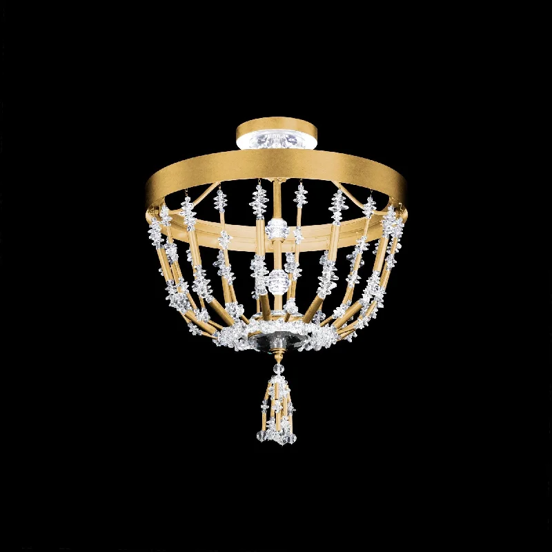 Track lighting with clear glass shadesBali 14" 1-Light LED Semi Flush Mount