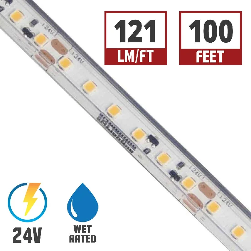 Durable Industrial Lighting for Harsh EnvironmentsLTR-P Pro Wet Location LED Tape Light, 100ft Reel, 3000K, 121 Lumens per Ft, 1.5 watts per Ft, 24V