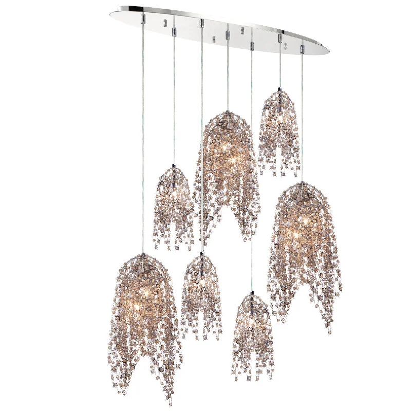 Track lighting for illuminating dining tablesEurofase 31618-014 Danza 10 Light Oval Chandelier Chrome Track lighting for illuminating dining tablesEurofase 31618-014 Danza 10 Light Oval Chandelier Chrome