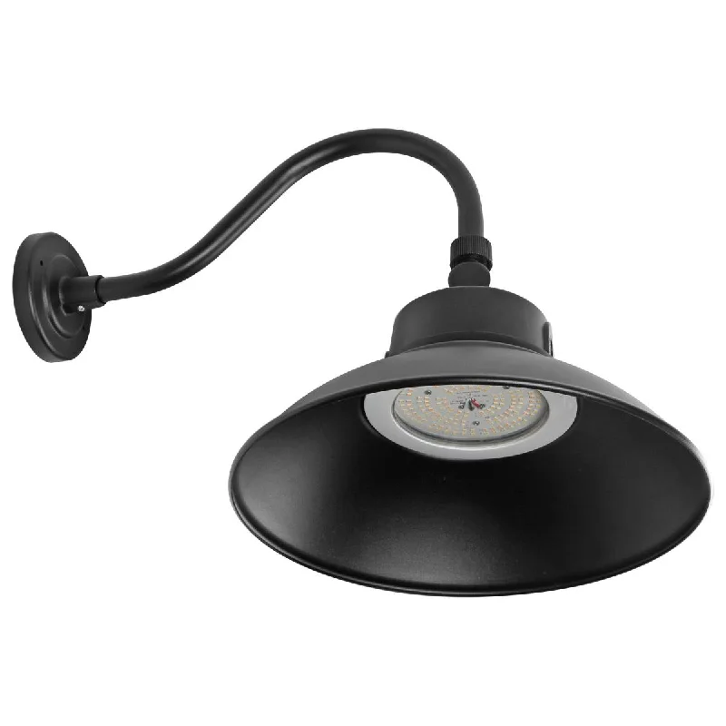 Track lighting with a minimalist track designNuvo 65-661 Black LED Gooseneck Barn Light With Photocell Wattage Selectable CCT Selectable