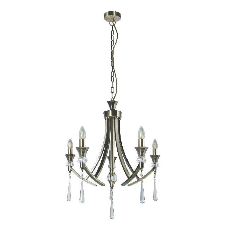 Track lighting for adding a touch of eleganceSophia 5 Light Crystal Ceiling Light - Antique Brass Satin Chrome Finish Track lighting for adding a touch of eleganceSophia 5 Light Crystal Ceiling Light - Antique Brass Satin Chrome Finish