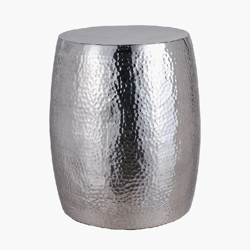 Track lighting for highlighting kitchen cabinetsSangli Hammered Metal Stool - Polished Aluminium Finish Track lighting for highlighting kitchen cabinetsSangli Hammered Metal Stool - Polished Aluminium Finish