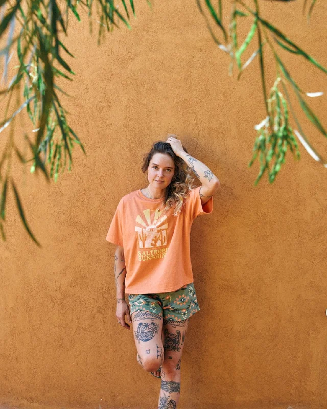 Saltrock Sunshine - Recycled Womens Cropped T-Shirt - Orange