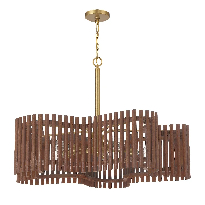 Bohemian - Style Beaded Chandeliers for Eclectic DecorBohemian - Style Beaded Chandeliers for Eclectic DecorFreeform 5 Light Large Chandelier in Satin Brass/Walnut Bohemian - Style Beaded Chandeliers for Eclectic DecorBohemian - Style Beaded Chandeliers for Eclectic DecorFreeform 5 Light Large Chandelier in Satin Brass/Walnut