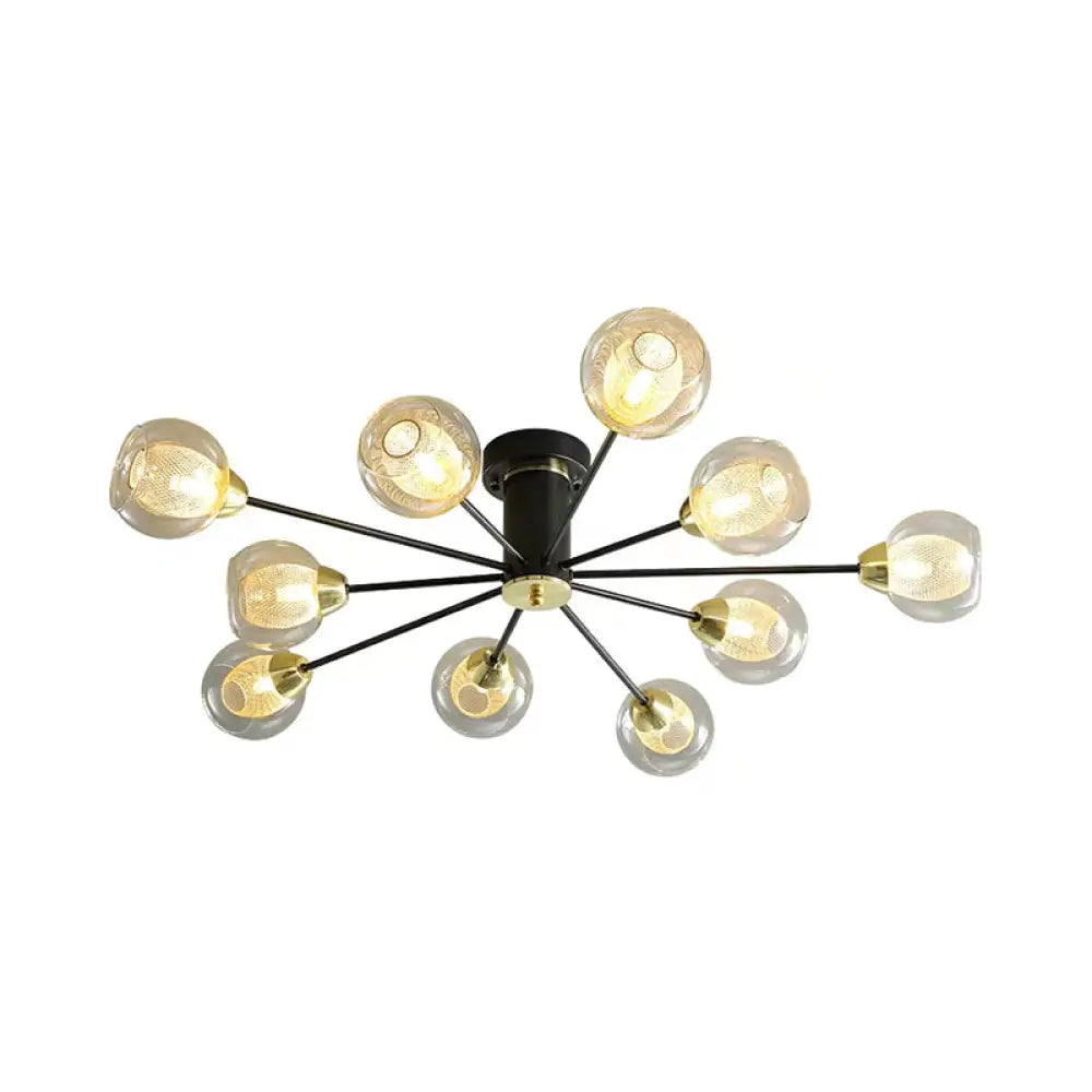 Chandeliers with Metal Frames in Bronze FinishChandeliers with Metal Frames in Bronze FinishModernist Amber Glass Semi Flush Mount Ceiling Lamp - 10-Head Black Radial Design Chandeliers with Metal Frames in Bronze FinishChandeliers with Metal Frames in Bronze FinishModernist Amber Glass Semi Flush Mount Ceiling Lamp - 10-Head Black Radial Design