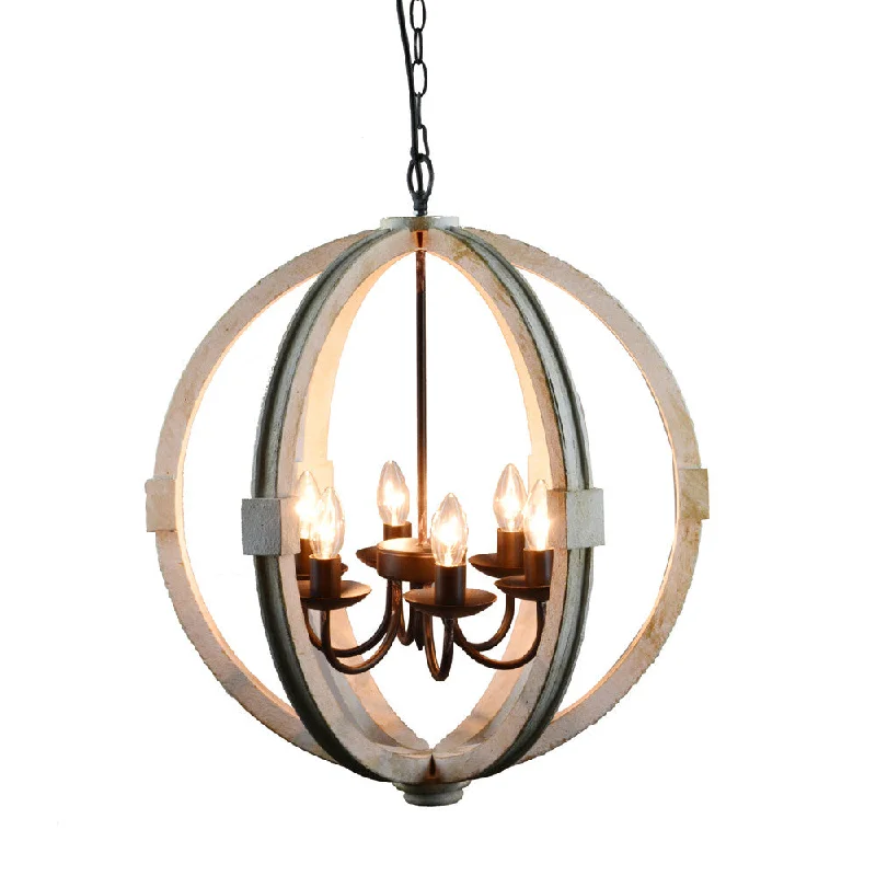 Modern Crystal Chandeliers for Contemporary HomesModern Crystal Chandeliers for Contemporary HomesBenzara Calder Wooden Orb Shape Chandelier with Metal Chain and Six Bulb Holders, White Modern Crystal Chandeliers for Contemporary HomesModern Crystal Chandeliers for Contemporary HomesBenzara Calder Wooden Orb Shape Chandelier with Metal Chain and Six Bulb Holders, White