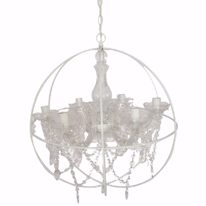 Chandeliers with Frosted Glass for a Softer Light DiffusionChandeliers with Frosted Glass for a Softer Light DiffusionBenzara Round Cage Styled Metal Chandelier With Crystal Hangings, White and Clear Chandeliers with Frosted Glass for a Softer Light DiffusionChandeliers with Frosted Glass for a Softer Light DiffusionBenzara Round Cage Styled Metal Chandelier With Crystal Hangings, White and Clear