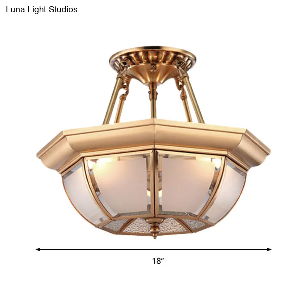 Chandeliers with Metal Frames in Gold FinishChandeliers with Metal Frames in Gold FinishTraditional Glass Bowl Dining Room Ceiling Light, Brass Semi Flush Mount, 3/4 Bulbs, 14"/16"/18" Dia Chandeliers with Metal Frames in Gold FinishChandeliers with Metal Frames in Gold FinishTraditional Glass Bowl Dining Room Ceiling Light, Brass Semi Flush Mount, 3/4 Bulbs, 14"/16"/18" Dia