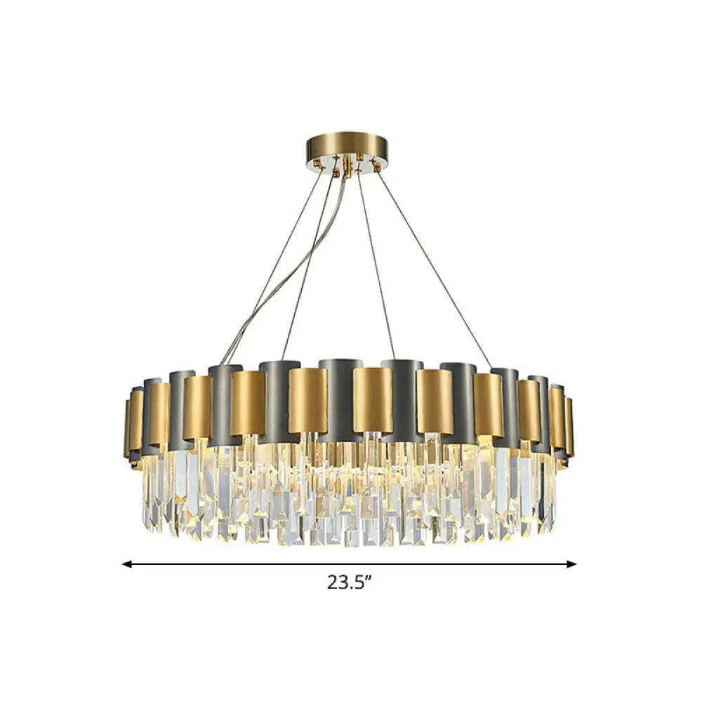 Chandeliers with Multiple Lights for Maximum IlluminationChandeliers with Multiple Lights for Maximum IlluminationGold and Black Prism Hanging Lamp - Circular Crystal Pendant Light Chandeliers with Multiple Lights for Maximum IlluminationChandeliers with Multiple Lights for Maximum IlluminationGold and Black Prism Hanging Lamp - Circular Crystal Pendant Light