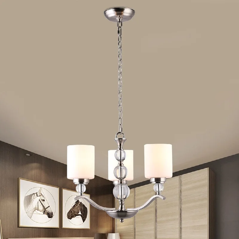 Chandeliers with Frosted Glass for a Softer Light DiffusionChandeliers with Frosted Glass for a Softer Light DiffusionCO-Z Contemporary 3-Light Chandelier with Crystal Ball and Opal Glass Shade Chandeliers with Frosted Glass for a Softer Light DiffusionChandeliers with Frosted Glass for a Softer Light DiffusionCO-Z Contemporary 3-Light Chandelier with Crystal Ball and Opal Glass Shade