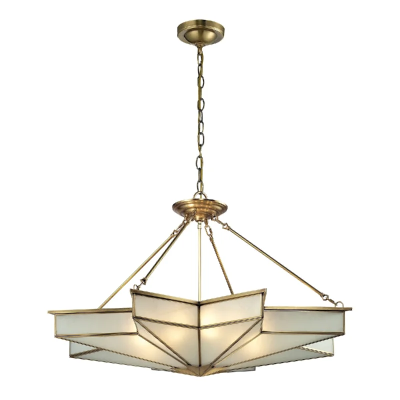 Victorian - Inspired Chandeliers with Ornate DetailsVictorian - Inspired Chandeliers with Ornate DetailsDecostar 8-Light Chandelier in Brushed Brass with Frosted Glass Panels ELK Lighting Victorian - Inspired Chandeliers with Ornate DetailsVictorian - Inspired Chandeliers with Ornate DetailsDecostar 8-Light Chandelier in Brushed Brass with Frosted Glass Panels ELK Lighting
