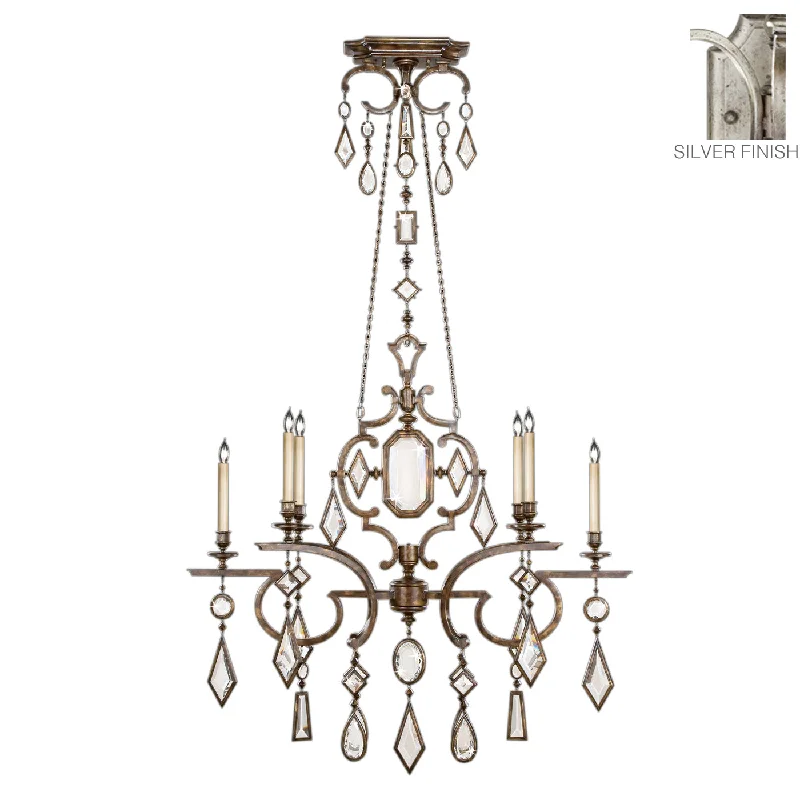 Mid - Century Modern Chandeliers for Vintage AppealMid - Century Modern Chandeliers for Vintage AppealFine Art Encased Gems 725940-3ST Chandelier Light - Silver