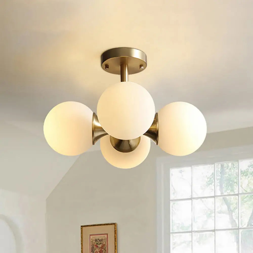 Large Chandeliers for Grand Halls and FoyersLarge Chandeliers for Grand Halls and FoyersContemporary Gold Ball Semi Flush Ceiling Light with 4 Milky Glass Heads Large Chandeliers for Grand Halls and FoyersLarge Chandeliers for Grand Halls and FoyersContemporary Gold Ball Semi Flush Ceiling Light with 4 Milky Glass Heads