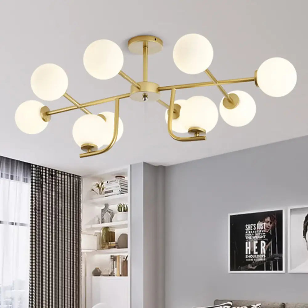 Small Chandeliers for Compact RoomsSmall Chandeliers for Compact RoomsModernist Gold Round Semi Flush Ceiling Light with 10-Bulbs and White Glass Small Chandeliers for Compact RoomsSmall Chandeliers for Compact RoomsModernist Gold Round Semi Flush Ceiling Light with 10-Bulbs and White Glass