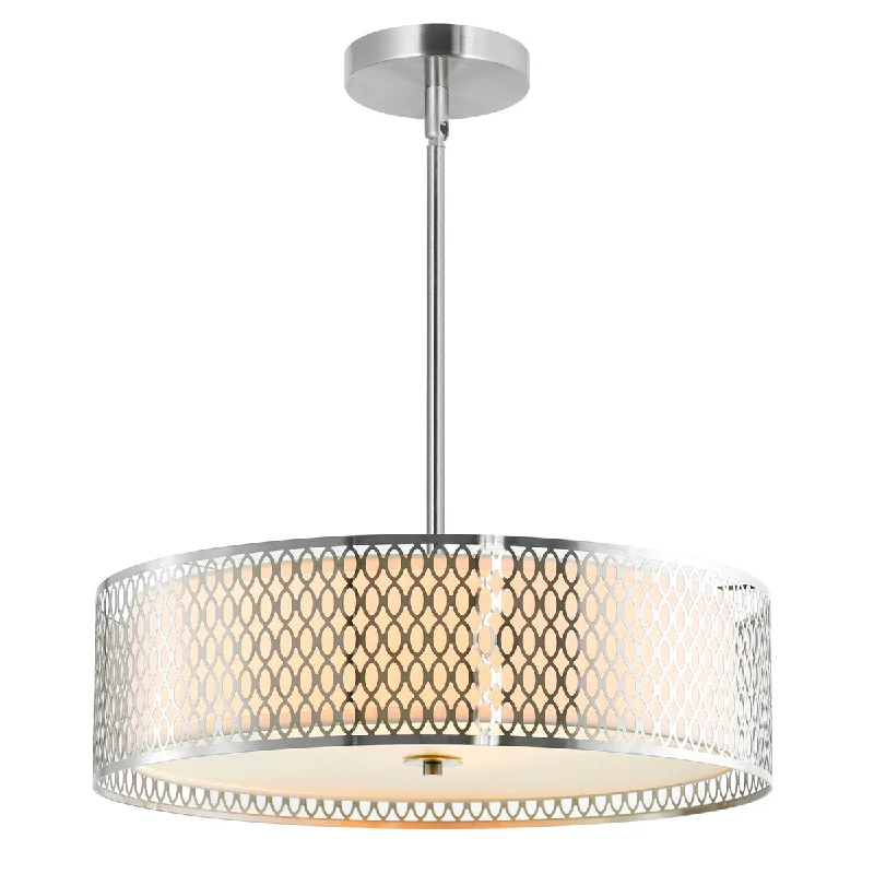 Chandeliers with Frosted Glass for a Softer Light DiffusionChandeliers with Frosted Glass for a Softer Light DiffusionMikayla 5 Light Drum Shade Chandelier With Satin Nickel Finish - Satin Nickel Chandeliers with Frosted Glass for a Softer Light DiffusionChandeliers with Frosted Glass for a Softer Light DiffusionMikayla 5 Light Drum Shade Chandelier With Satin Nickel Finish - Satin Nickel
