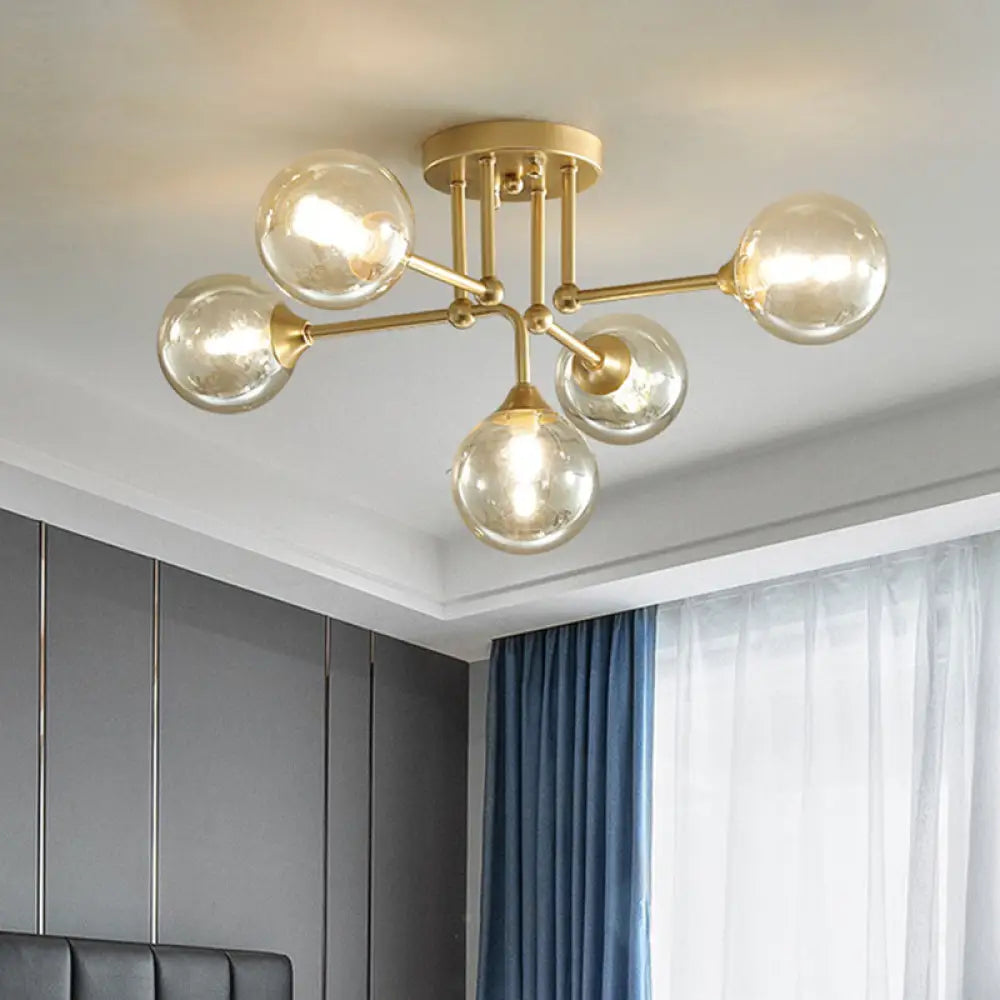 Chandeliers with Frosted Glass for a Softer Light DiffusionChandeliers with Frosted Glass for a Softer Light DiffusionContemporary 5-Light Semi Flush Gold/Black Sphere Ceiling Lamp with Clear Glass Shade Chandeliers with Frosted Glass for a Softer Light DiffusionChandeliers with Frosted Glass for a Softer Light DiffusionContemporary 5-Light Semi Flush Gold/Black Sphere Ceiling Lamp with Clear Glass Shade