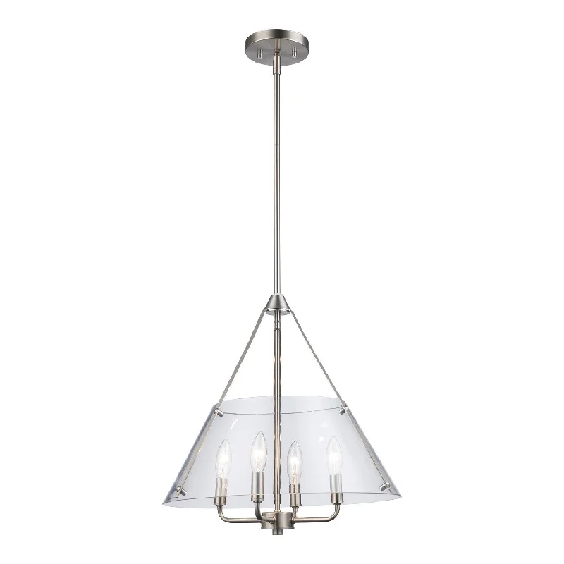 Chandeliers with Metal Frames in Black FinishChandeliers with Metal Frames in Black FinishArmani Four Light Pendant